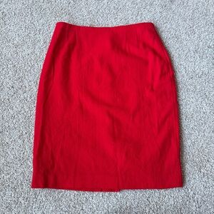 Ellen Tracy Bold Red Wool Pencil Skirt